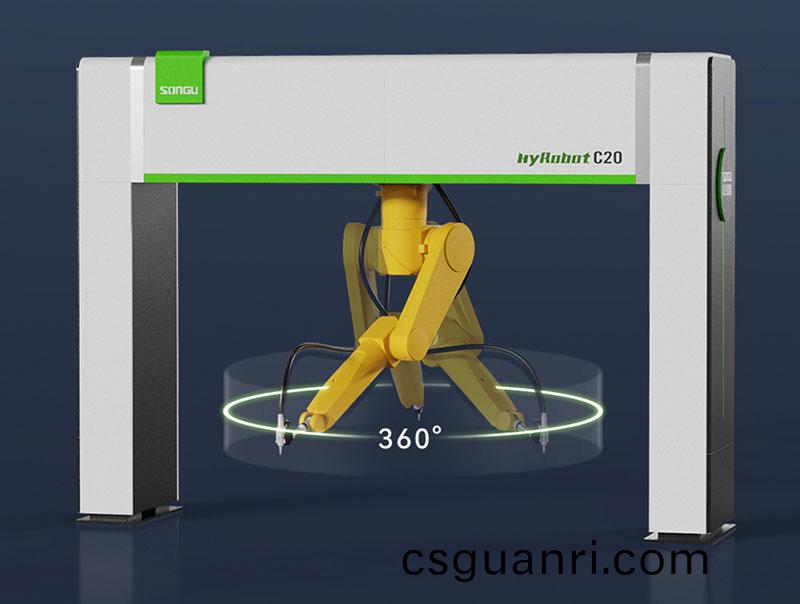 三維機器人激(ji)光切割機,三維激光切割機,3D激光(guang)切(qie)割機,360度迴(hui)轉半逕高傚切割